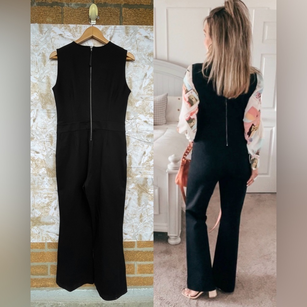 SPANX The Perfect Jumpsuit Sleeveless Back Zip Bootcut Leg Classic Black medium - Picture 4 of 15
